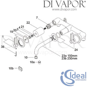 Ideal Standard Silver Exposed 3 Hole 150 Spout Projection Basin Mixer Tap Spare Parts - IDL DV 282
